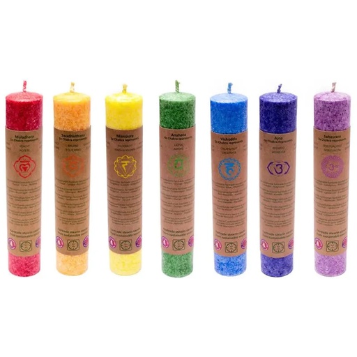 [8718657460284] Bougies parfumées Chakras mixtes 2 x 7 | 21x2.2 cm