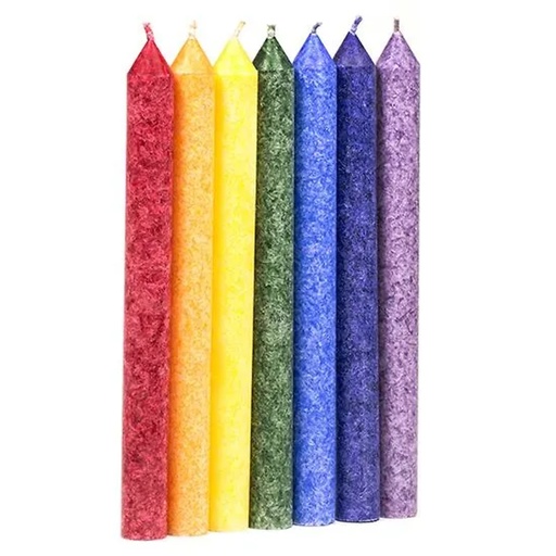 [8718657460383] Bougies des Chakra parfumée - longue SET de 7 | 21x2.2 cm