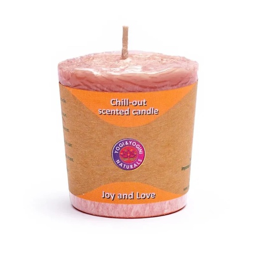 [8718657460475] Bougie Chill Out parfumée Joy and Love | 4.5x4 cm