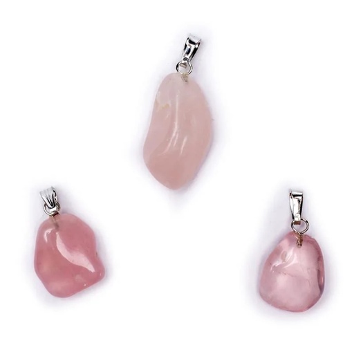 [8718657460543] Pendentif Quartz rose avec crochet | ±1-3cm