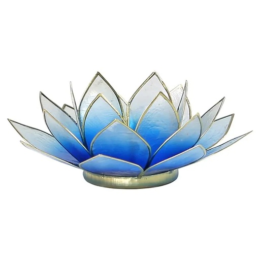 [8718657460598] Eclairage d’ambiance Lotus bleu/blanc-dorés | 13.5 cm