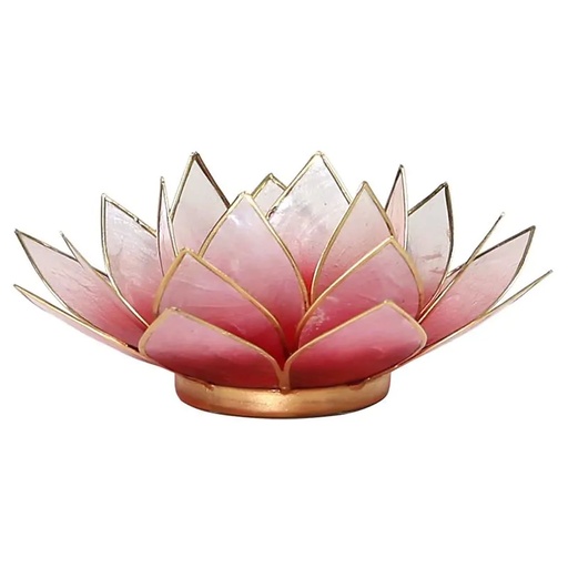 [8718657460611] Eclairage d’ambiance Lotus orange bords or | 13.5 cm