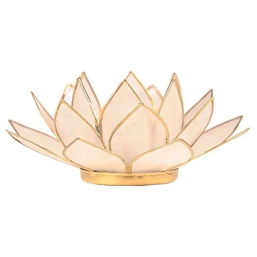 [8718657460635] Eclairage d’ambiance Lotus blanc or | 13.5 cm