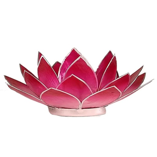 [8718657460642] Eclairage d’ambiance Lotus rose bords argent | 13.5 cm