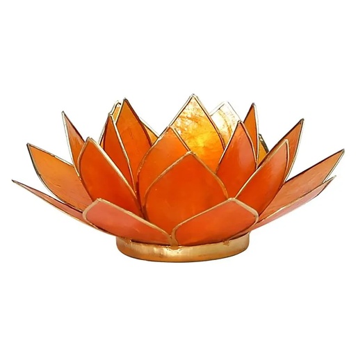 [8718657460673] Eclairage Lotus 2° Chakra orange & or | 13.5 cm