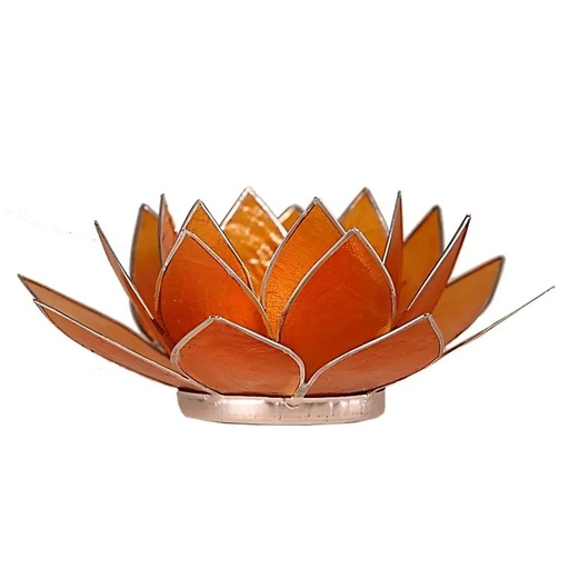 [8718657460741] Eclairage  Lotus 2° Chakra orange/argent | 13.5 cm