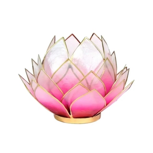 [8718657460819] Eclairage d’ambiance Lotus rose bord or grand | 15x15 cm