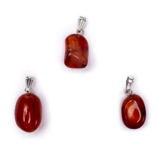 [8718657460857] Pendentif Agate rouge avec crochet | ±1-2.5cm