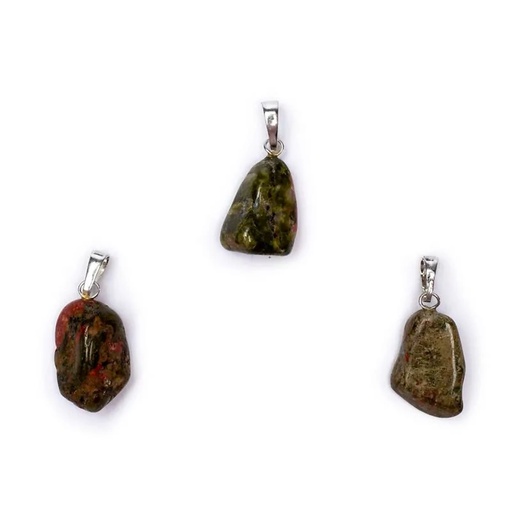 [8718657460864] Pendentif Unakite avec crochet | ±1-2.5cm
