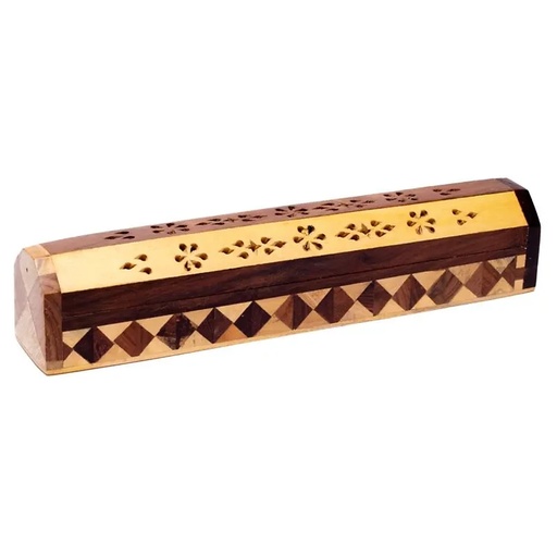 [8718657460994] Boîte brûle encens en bois 2 couleurs | 30 cm