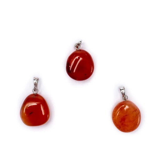 [8718657461045] Broche pendentif Cornaline percée | ±1-2.5cm