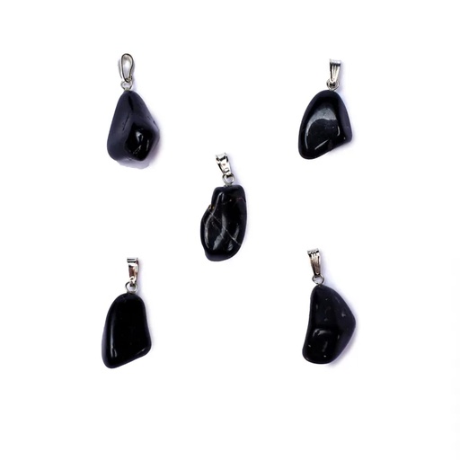 [8718657461441] Broche pendentif Onyx noir percé | ±1-2.5cm
