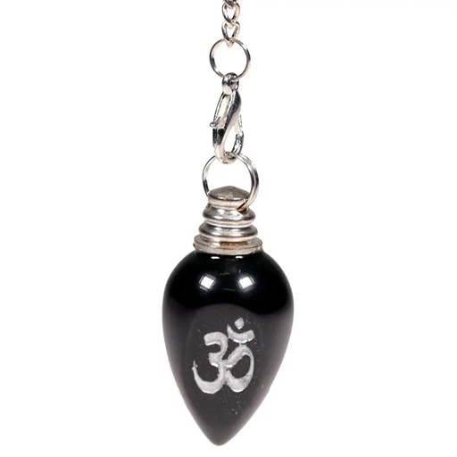 [8718657461472] Pendule Om Agathe noire polie | 16 g; 4 cm
