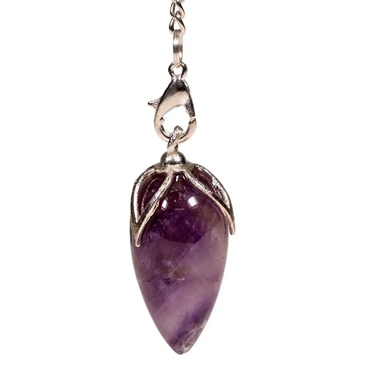 [8718657461625] Pendule lotus Amethyste en pointe | 2.5-3 cm