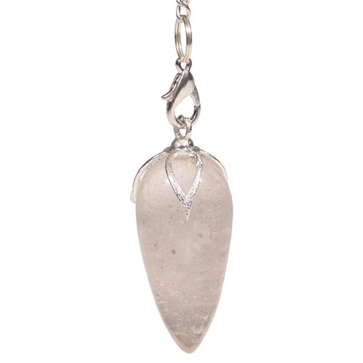 [8718657461632] Pendule lotus cristal de roche en pointe | 2.5-3 cm