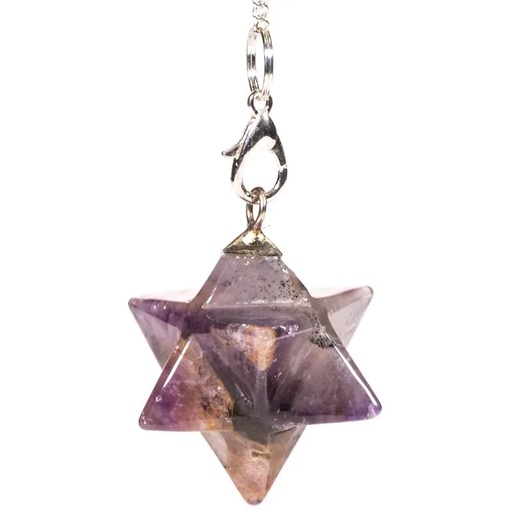 [8718657461700] Pendule Amethyste Merkaba 8 pointes | 3 cm