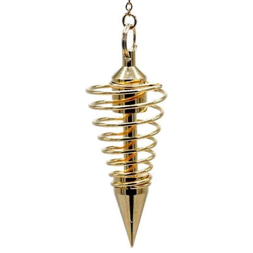 [8718657461717] Pendule à spirale en laiton couleur or | 26 g; 6 cm