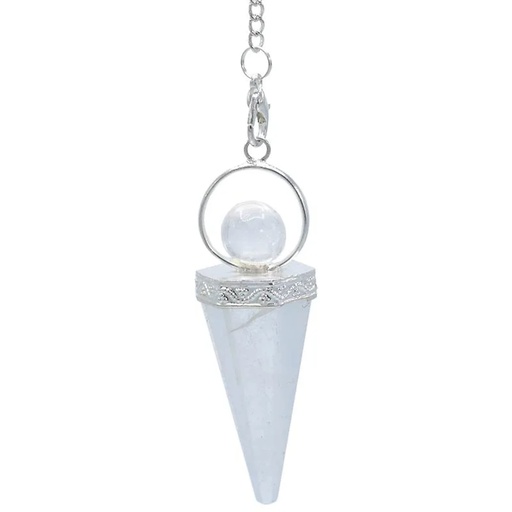 [8718657461762] Pendule Divinité pointe et sphère Cristal de roche | 5 cm