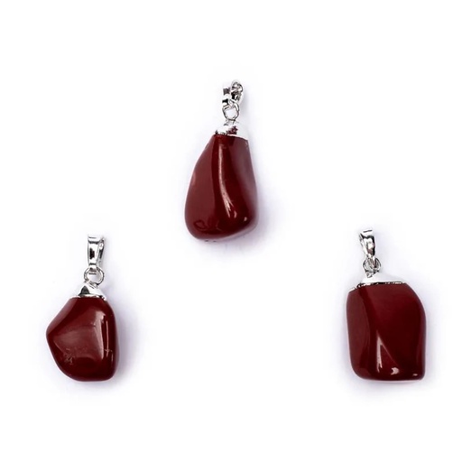 [8718657461960] Pendentif Jaspe rouge monture en métal |±2-3 cm
