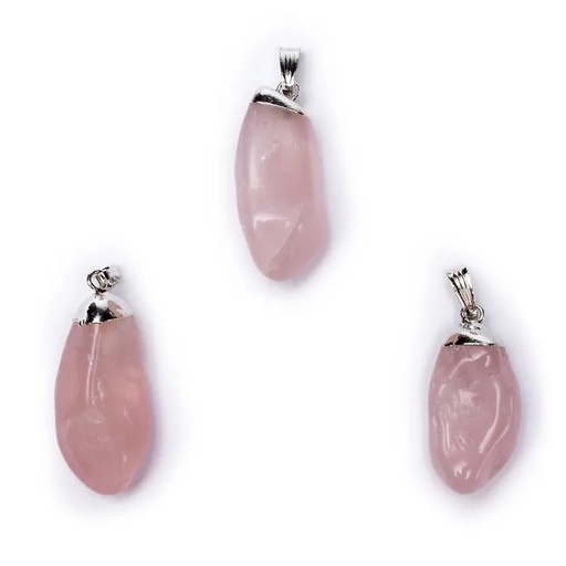 [8718657461977] Pendentif Quartz rose monture en métal | ±1-3 cm