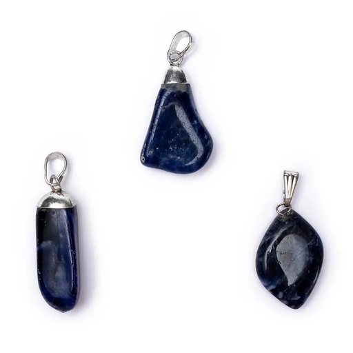 [8718657462431] Pendentif Sodalite monture en métal | ±2-3 cm