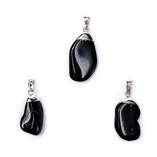 [8718657462615] Pendentif Tourmaline noire monture en métal | ±1-2.5cm