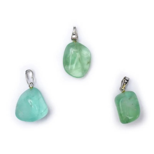 [8718657462752] Pendentif Fluorite verte avec crochet |±2-3cm