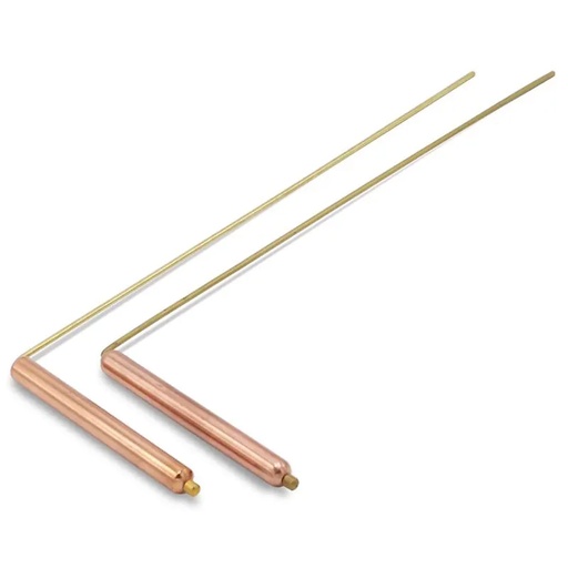 [8718657462806] Baguette de radiesthésie (paire) laiton/cuivre | 34x13 cm