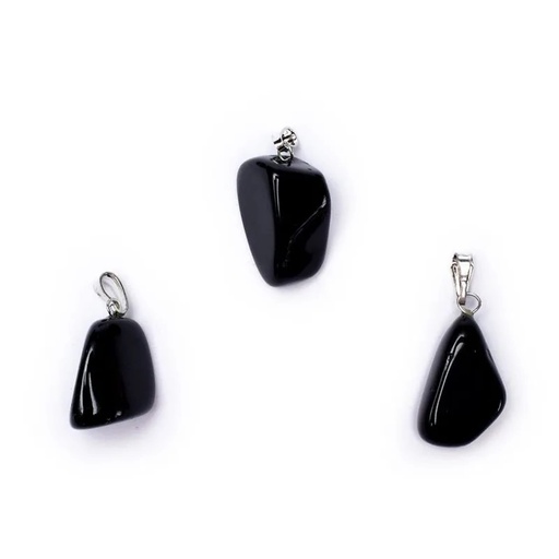 [8718657462837] Pendentif Obsidienne noire avec crochet | ±1-2.5 cm