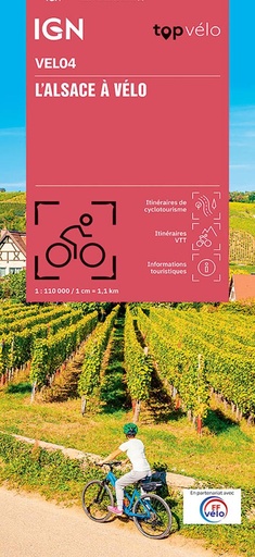 [9782758556039] VEL04 : L'Alsace à vélo (2e édition)                     (Échelle 1/110 000)