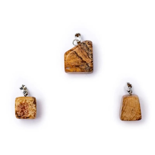 [8718657462851] Pendentif Jaspe zoné avec crochet |±1.2.5cm