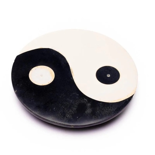 [8718657462882] Brûle bâtons encens Ying Yang en pierre Ollaire | 10 cm
