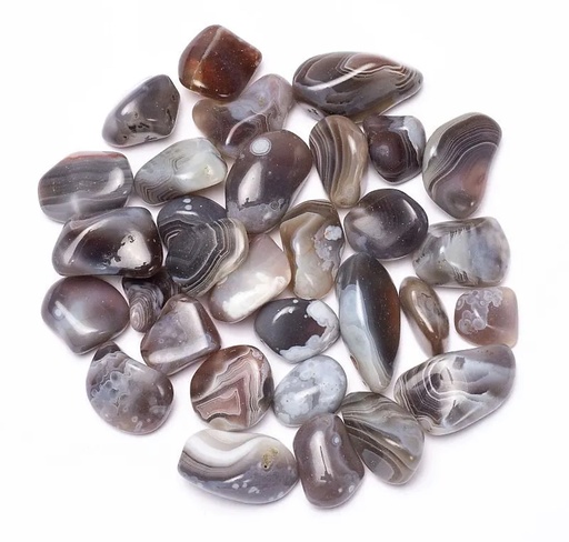 [8718657463582] Oeil d'Agate grise pierres polies qualité A | ±250g; ±2-3 cm