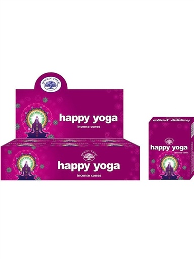 [8902276103169] Encens Green Tree Happy Yoga Cônes - 15 grs