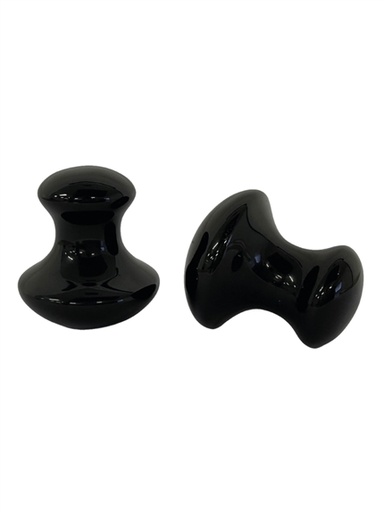 [3660341728895] Gua sha Mushrooms en Obsidienne Noire Assortiment de 2