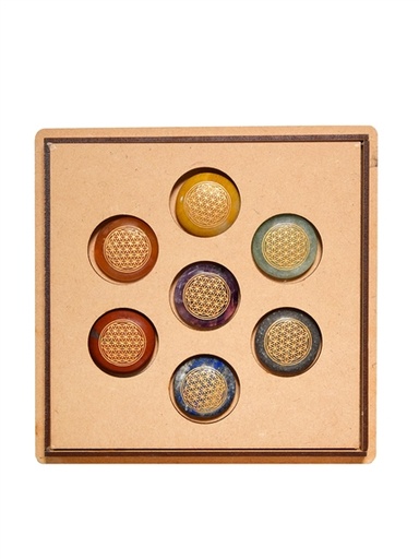 [3660341748565] Coffret Galets 7 Chakras Fleur de vie