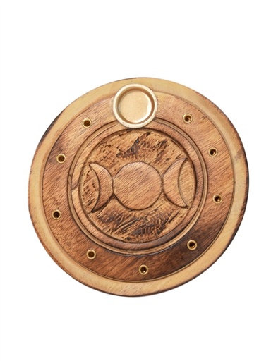 [3660341748596] Porte-encens rond Bâton et Cône Triple lune
