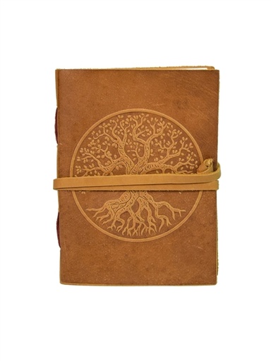 [3660341748985] Grimoire en cuir Camel Arbre de vie - Petit Format