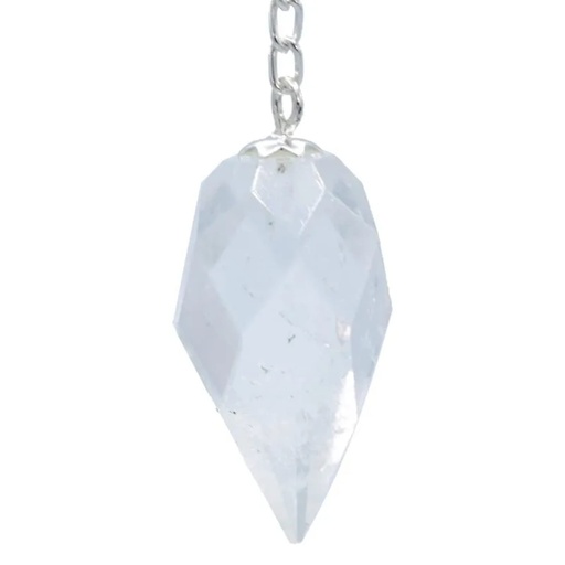 [8718657464121] Pendule cristal roche larme à facettes | 12 g; 3 cm