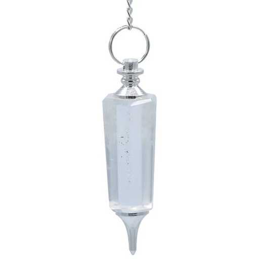 [8718657464138] Pendule cristal roche facetté et métal | 20 g; 6 cm