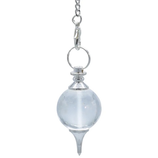 [8718657464169] Pendule Cristal roche métal sphéri. | 12 g; 3.5x1.5 cm