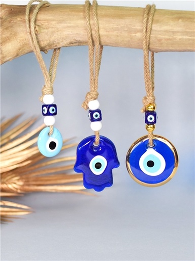 [3660341753118] Décoration en Verre Oeil de Nazar Bleu clair