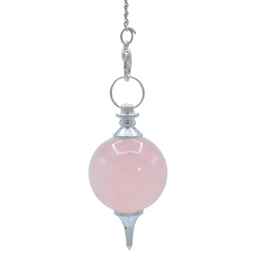 [8718657464206] Pendule Quartz rose 7 Chakra | 24 g; 4.5 cm