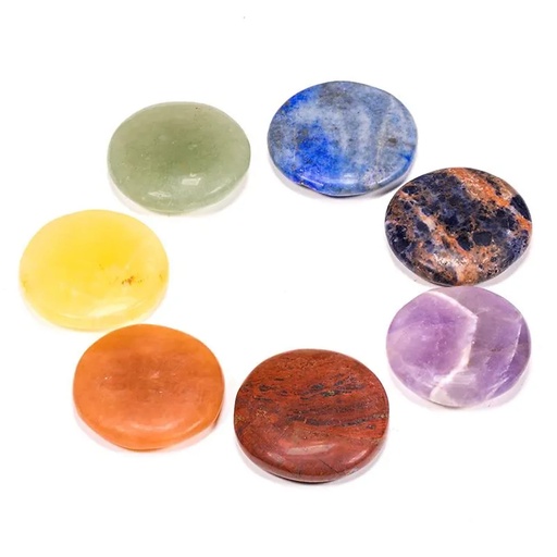 [8718657464237] Chakra  Lot 7 pierres rondes | 3.5 cm