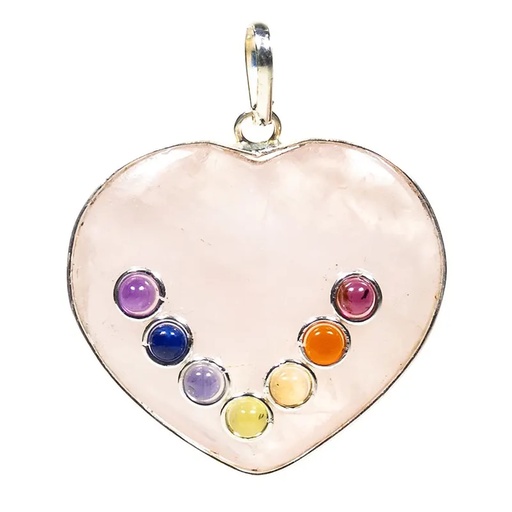 [8718657464299] Pendentif Chakra Quartz forme de coeur | 3 cm