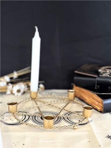 [3660341756478] Porte-bougie Pentacle Doré