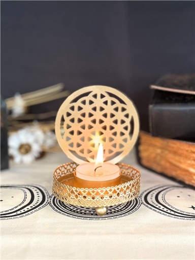 [3660341756621] Bougeoir Métal Fleur de vie