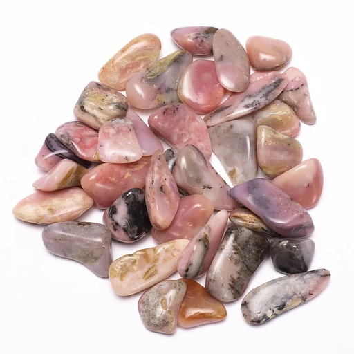 [8718657464909] Opale rose pierres polies qualité C | ± 250 g; ± 2-3 cm