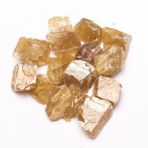 [8718657465005] Calcite jaune morceaux bruts | ± 500g; ± 2 à 9 cm