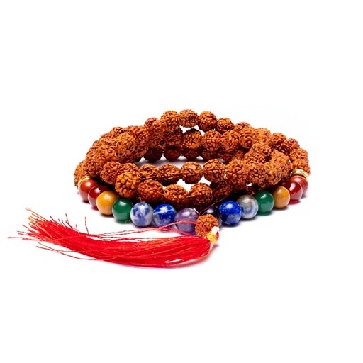 [8718657465395] Mala chakra Rudraksha 108 perles | ±44cm
